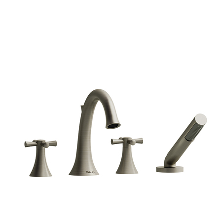 RIOBEL 4-Piece Deck-Mount Tub Filler With Hand Shower ED12+BN